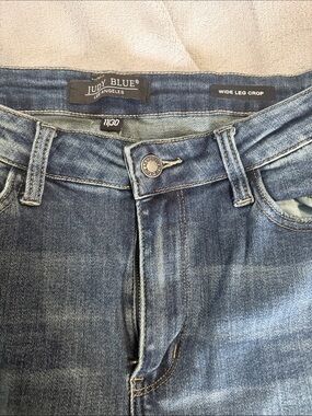 Judy Blue Women's Wide Leg Crop Jeans - Medium Blue Wash